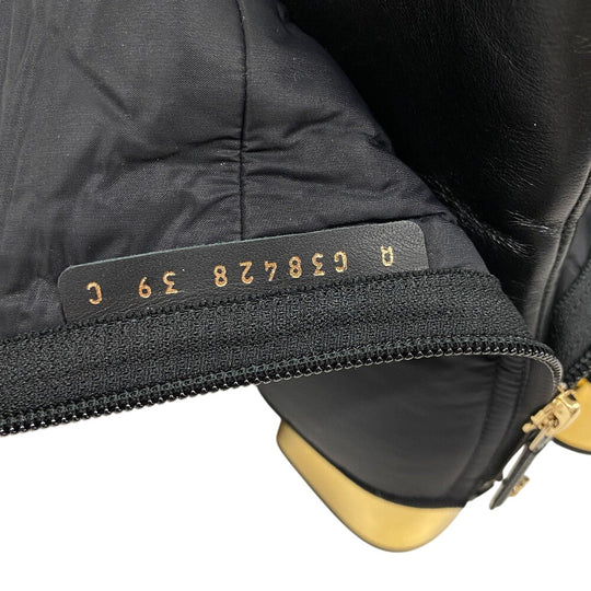 CHANEL boots Patent Leather, Nylon black 2WAY COCO Mark Matrasse K21 Women 39C Used Authentic