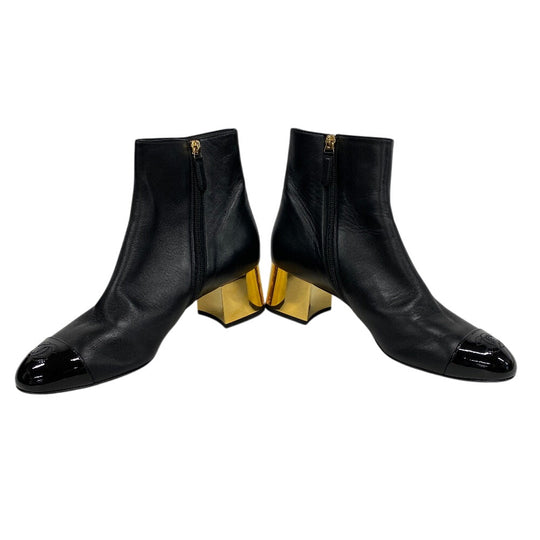CHANEL boots Patent Leather, Nylon black 2WAY COCO Mark Matrasse K21 Women 39C Used Authentic