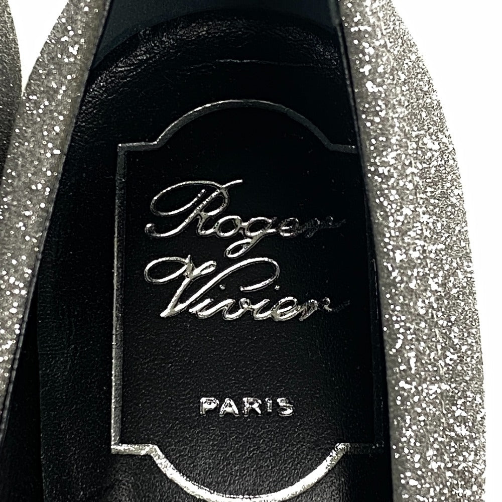 ROGERVIVIER pumps leather Silver Glitter Women 36 1/2 Used Authentic