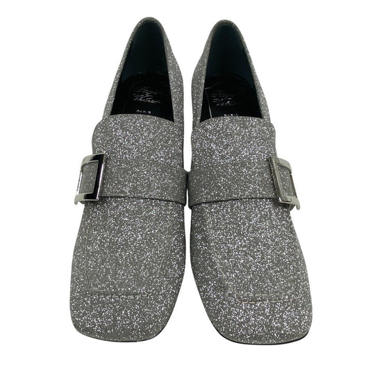 ROGERVIVIER pumps leather Silver Glitter Women 36 1/2 Used Authentic