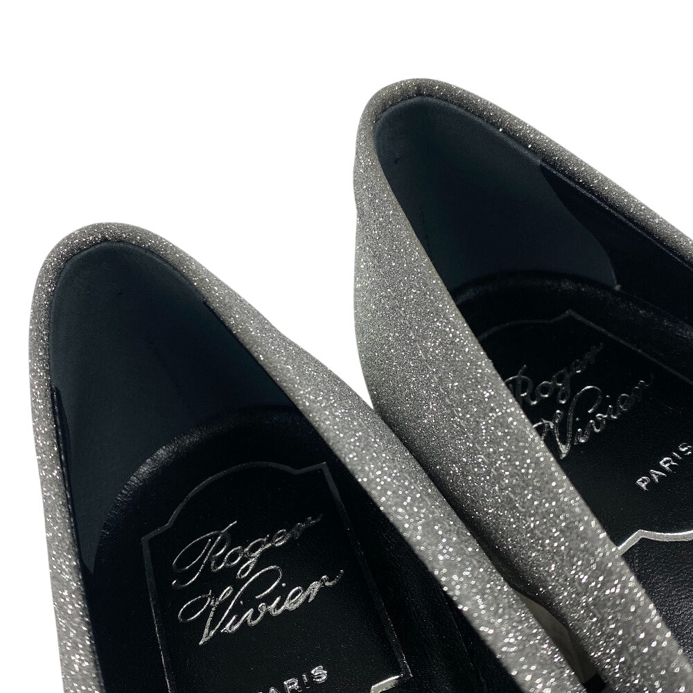 ROGERVIVIER pumps leather Silver Glitter Women 36 1/2 Used Authentic