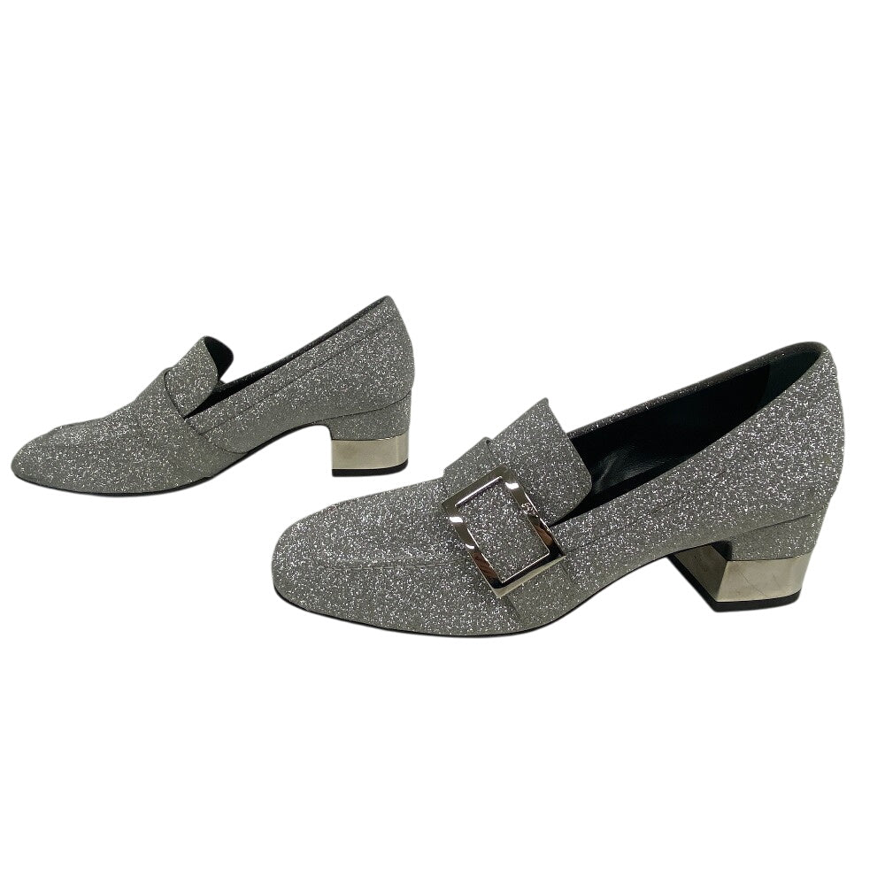 ROGERVIVIER pumps leather Silver Glitter Women 36 1/2 Used Authentic