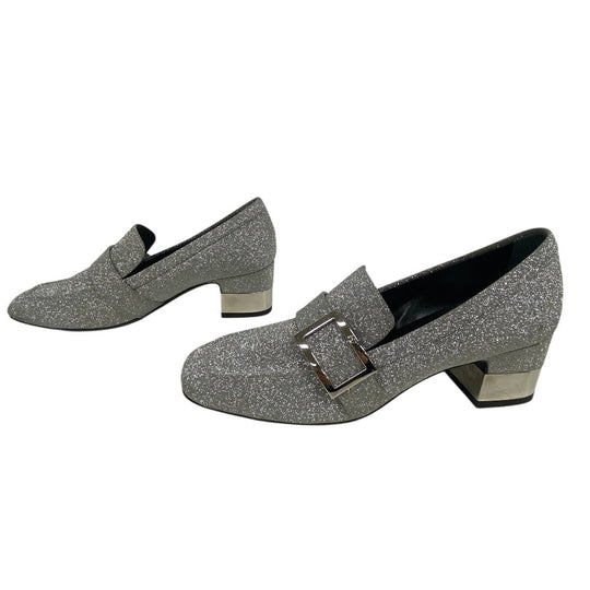 ROGERVIVIER pumps leather Silver Glitter Women 36 1/2 Used Authentic
