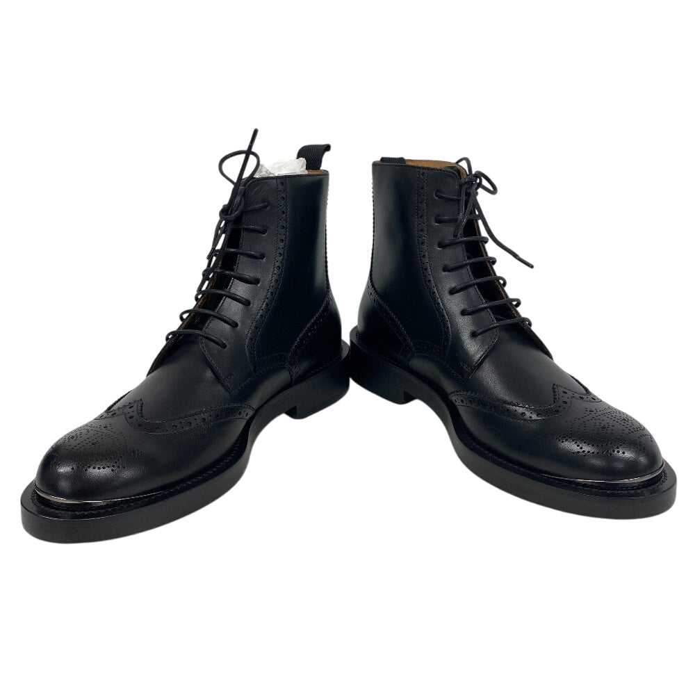 Christian Dior boots leather black short boots CD logo punching Evidence mens 41 1/2 Used Authentic