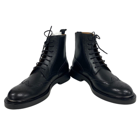 Christian Dior boots leather black short boots CD logo punching Evidence mens 41 1/2 Used Authentic