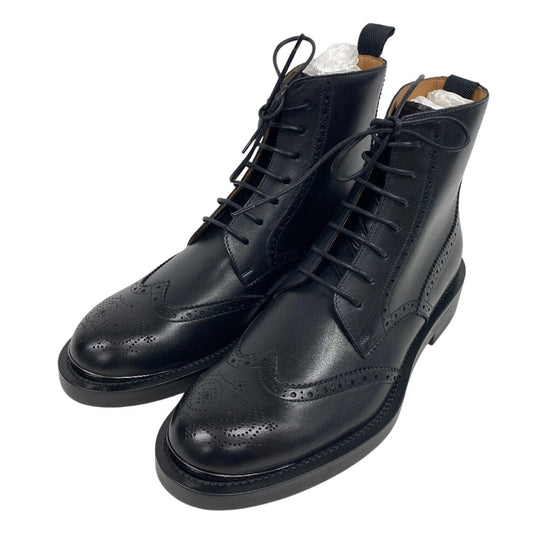 Christian Dior boots leather black short boots CD logo punching Evidence mens 41 1/2 Used Authentic
