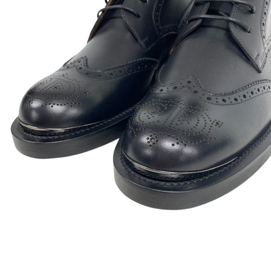 Christian Dior boots leather black short boots CD logo punching Evidence mens 41 1/2 Used Authentic
