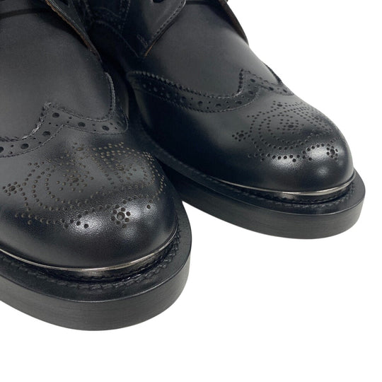 Christian Dior boots leather black short boots CD logo punching Evidence mens 41 1/2 Used Authentic