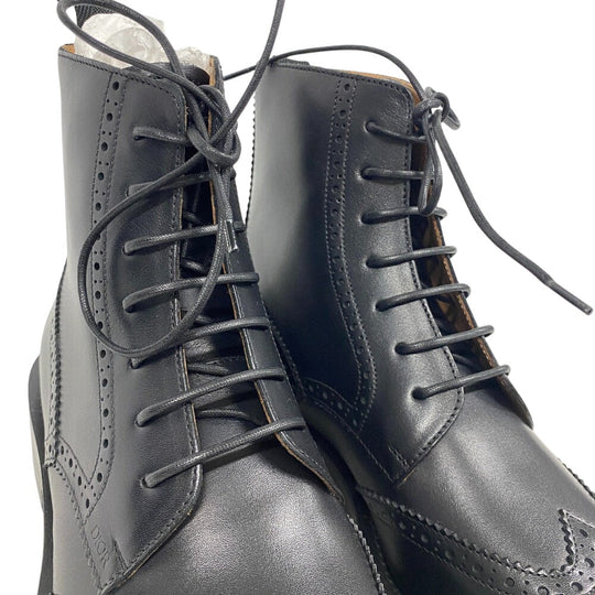 Christian Dior boots leather black short boots CD logo punching Evidence mens 41 1/2 Used Authentic