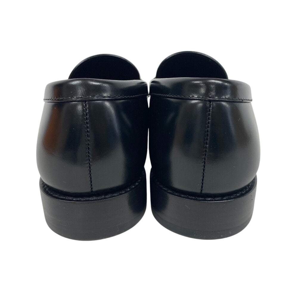 LOUIS VUITTON loafers leather black LV Circle Logo Chain Orsay Line Women 36 1/2 Used Authentic