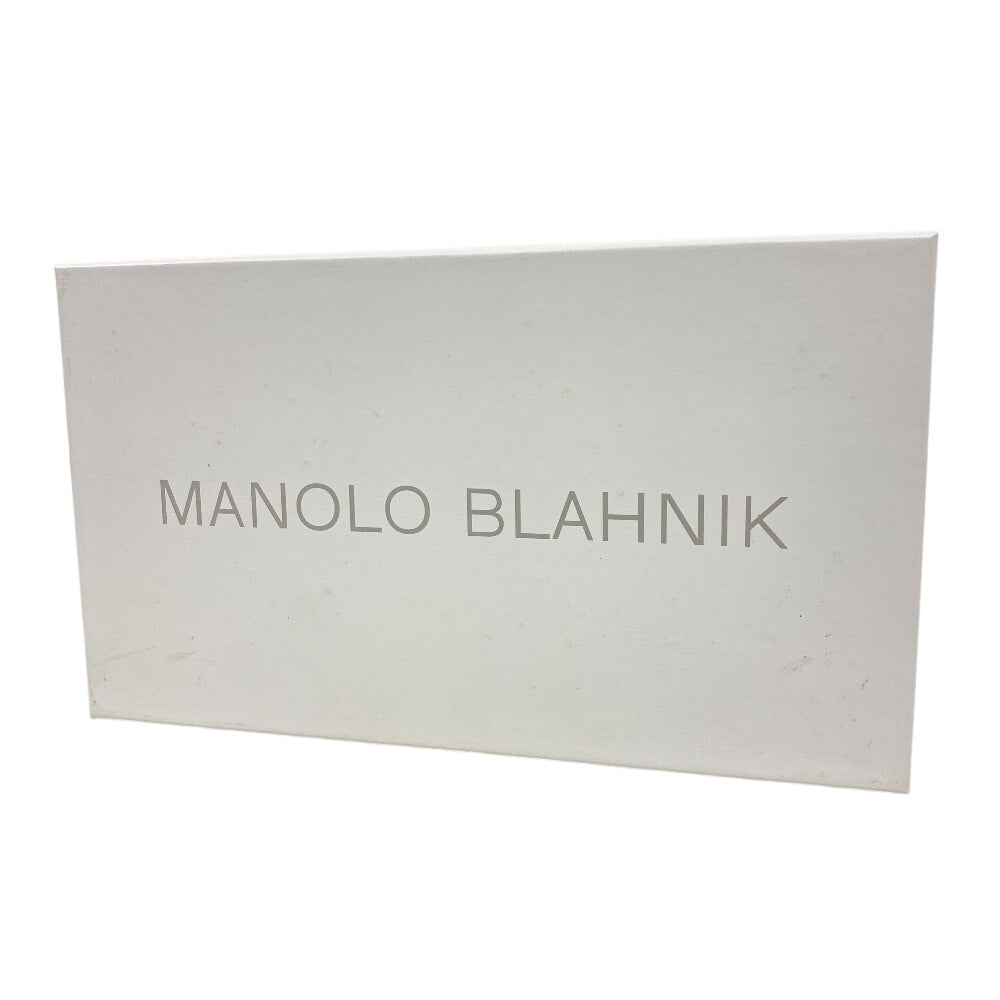 MANOLO BLAHNIK pumps Satin, Leather blue Rhinestone Hangishi Women 38 Used Authentic