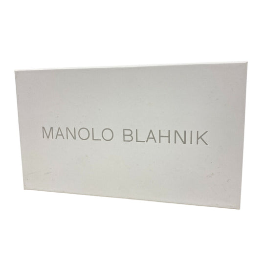 MANOLO BLAHNIK pumps Satin, Leather blue Rhinestone Hangishi Women 38 Used Authentic