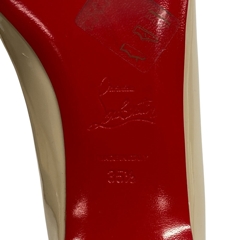 Christian Louboutin pumps Patent leather beige Flat pumps ROCKET Women 35 1/2 Used Authentic