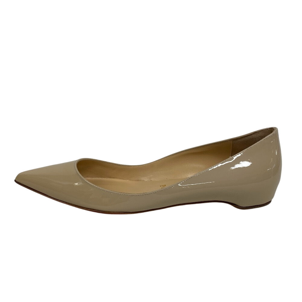 Christian Louboutin pumps Patent leather beige Flat pumps ROCKET Women 35 1/2 Used Authentic