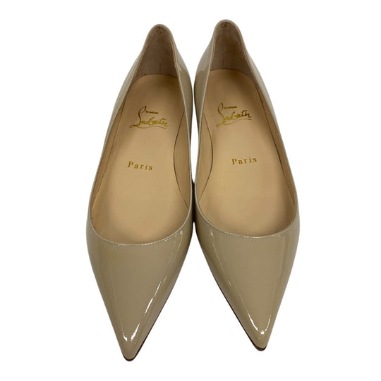 Christian Louboutin pumps Patent leather beige Flat pumps ROCKET Women 35 1/2 Used Authentic