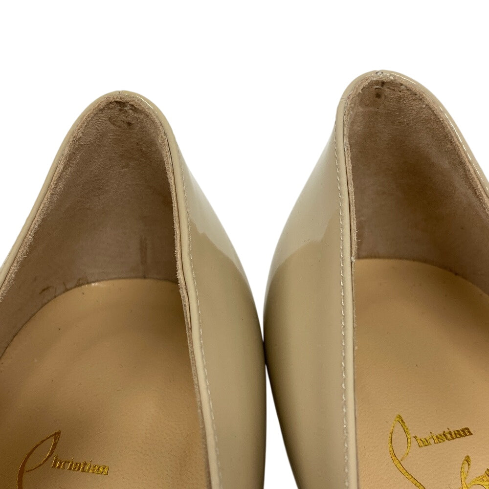 Christian Louboutin pumps Patent leather beige Flat pumps ROCKET Women 35 1/2 Used Authentic