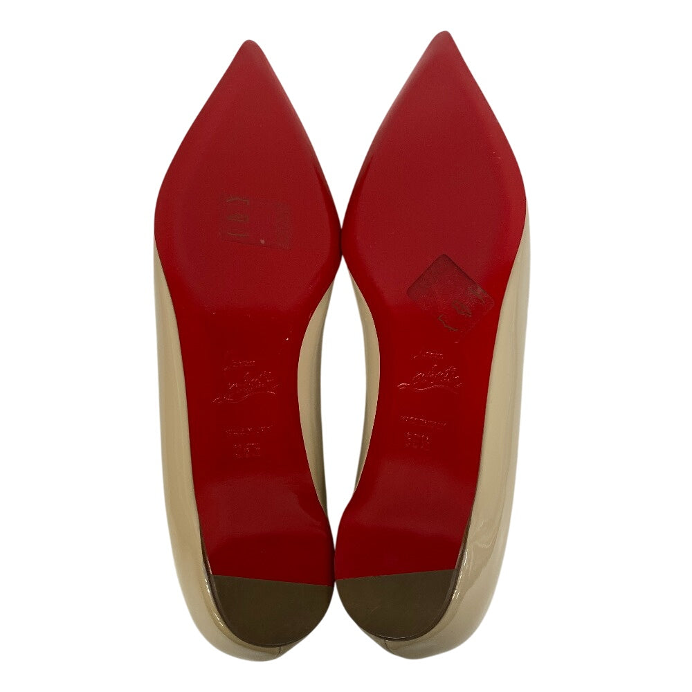 Christian Louboutin pumps Patent leather beige Flat pumps ROCKET Women 35 1/2 Used Authentic