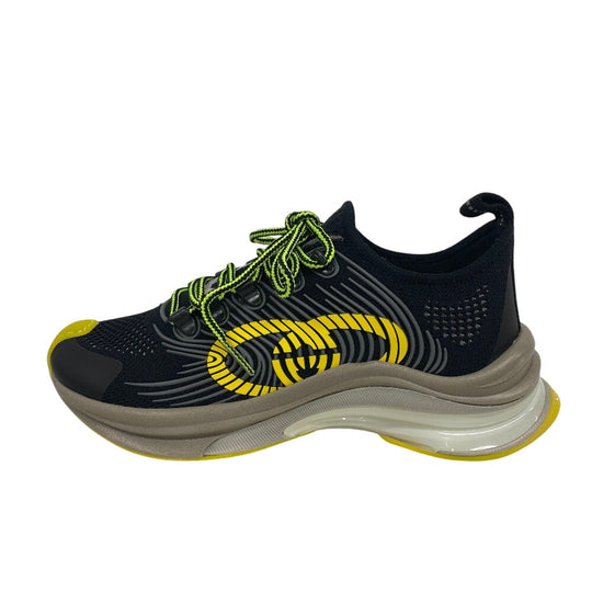 GUCCI sneakers knit yellow Interlocking G GUCCI RUN Women 35 1/2 Used Authentic