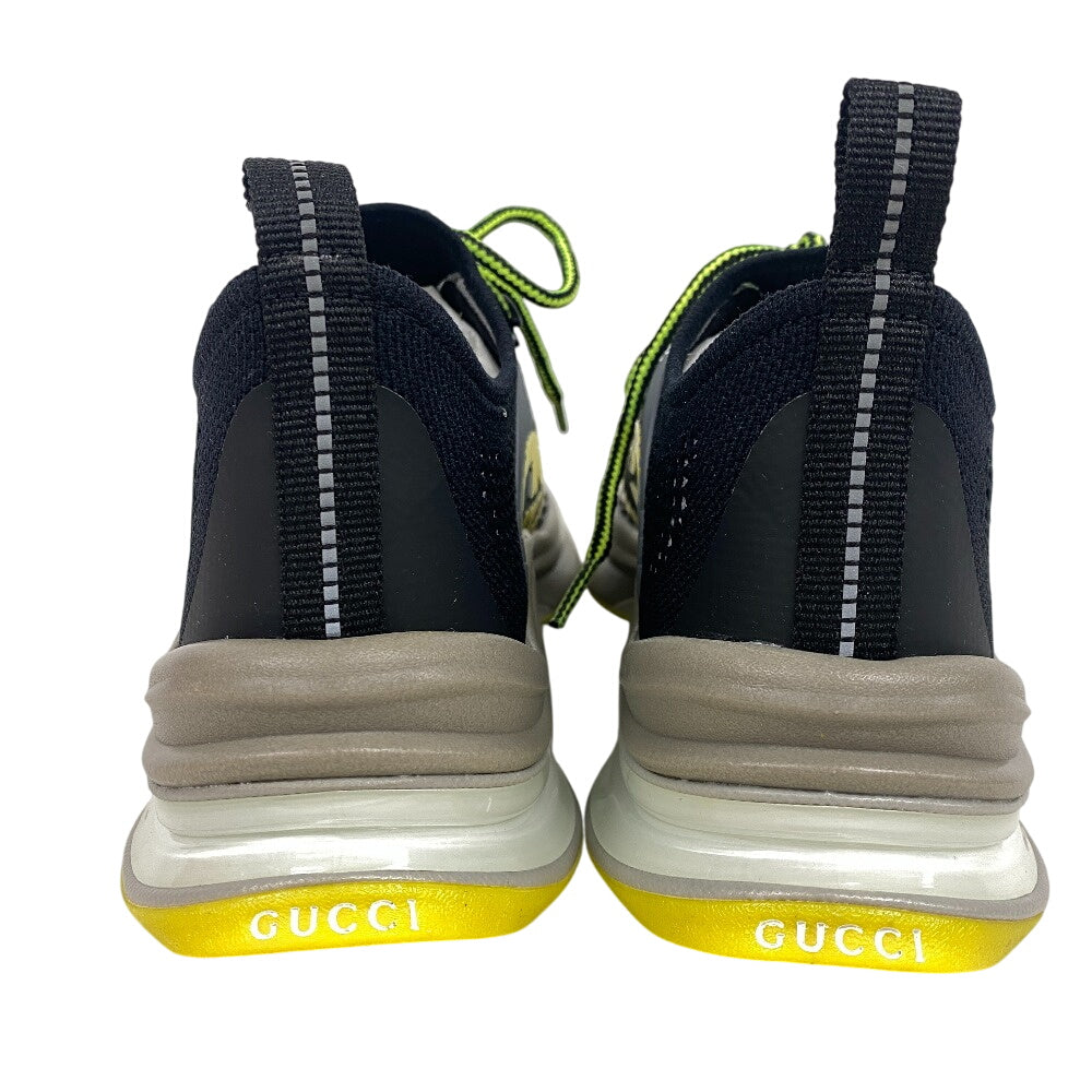 GUCCI sneakers knit yellow Interlocking G GUCCI RUN Women 35 1/2 Used Authentic