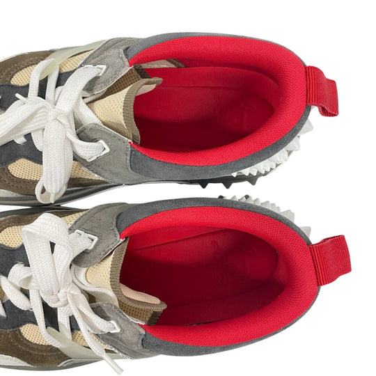 Christian Louboutin sneakers Knit, Suede gray Spike studs Astro Ruby mens 42 Used Authentic
