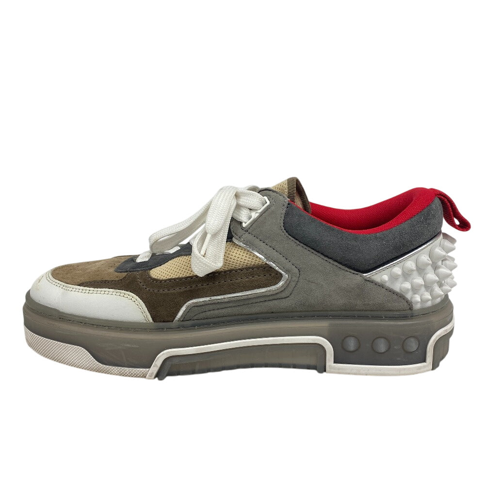 Christian Louboutin sneakers Knit, Suede gray Spike studs Astro Ruby mens 42 Used Authentic