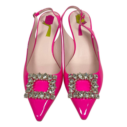 ROGERVIVIER pumps Patent leather pink Slingback Bijoux Virgul Women 38 1/2 Used Authentic