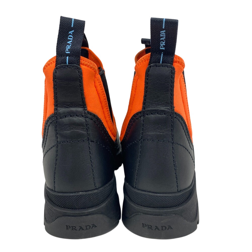 PRADA boots leather Orange short boots side gore boots Women 37 Used Authentic