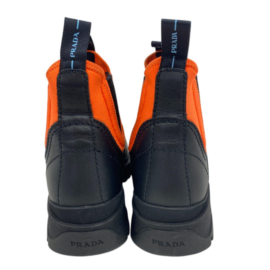 PRADA boots leather Orange short boots side gore boots Women 37 Used Authentic