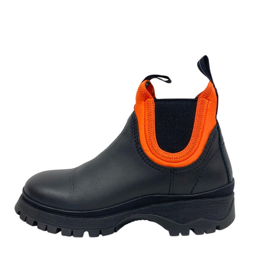 PRADA boots leather Orange short boots side gore boots Women 37 Used Authentic