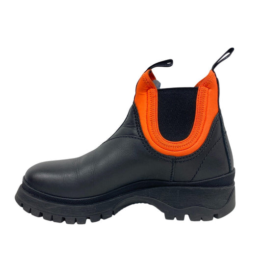 PRADA boots leather Orange short boots side gore boots Women 37 Used Authentic