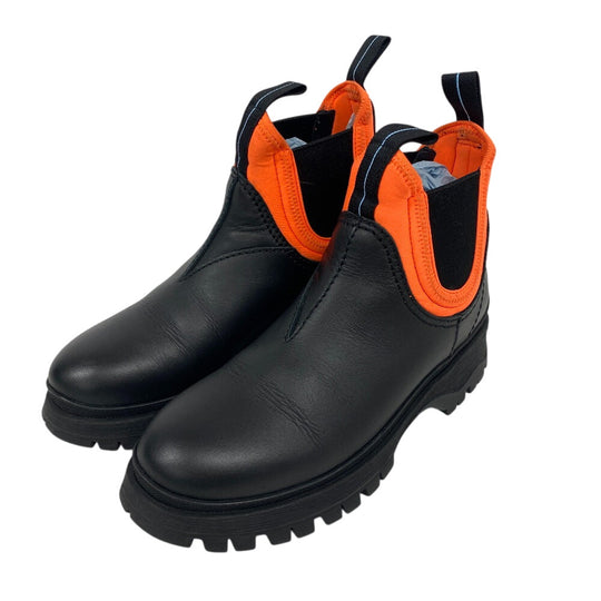 PRADA boots leather Orange short boots side gore boots Women 37 Used Authentic