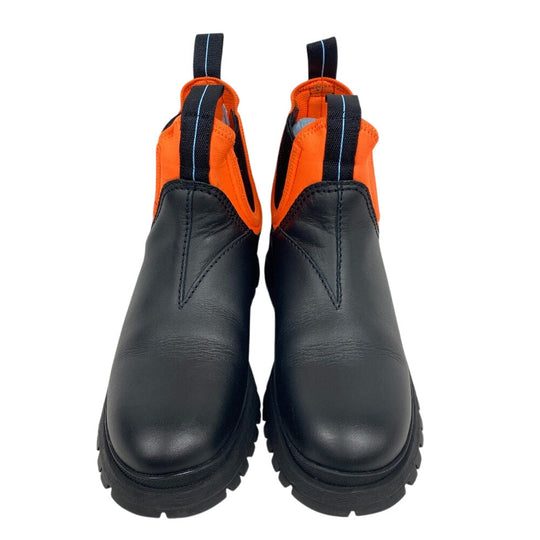 PRADA boots leather Orange short boots side gore boots Women 37 Used Authentic