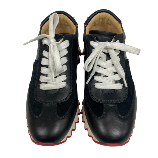 Christian Louboutin sneakers Leather, Suede black Spike studs ruby shark 38