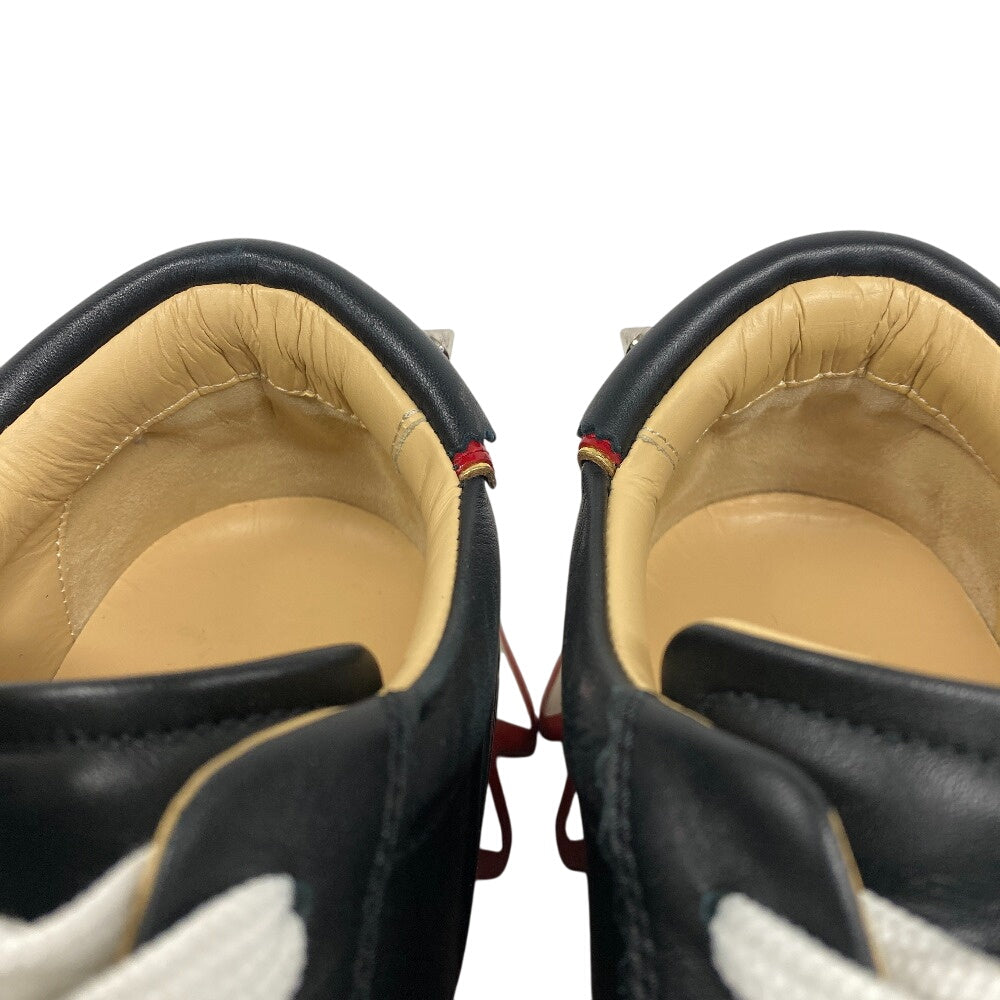 Christian Louboutin sneakers Leather, Suede black Spike studs ruby shark 38