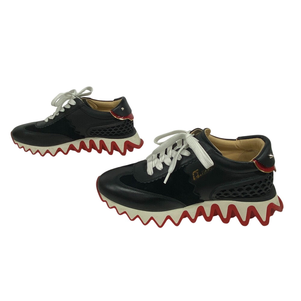 Christian Louboutin sneakers Leather, Suede black Spike studs ruby shark 38