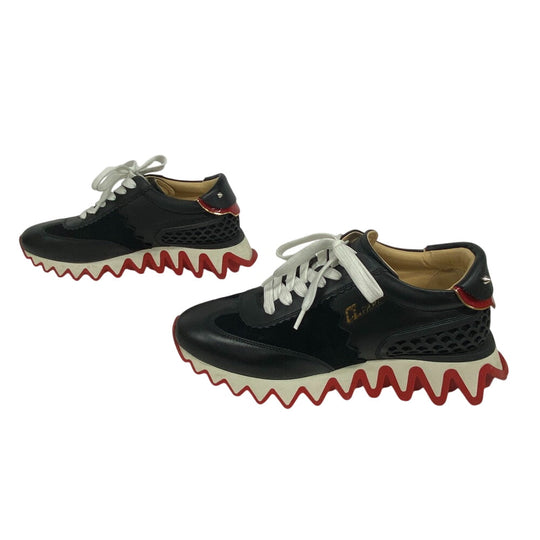 Christian Louboutin sneakers Leather, Suede black Spike studs ruby shark 38