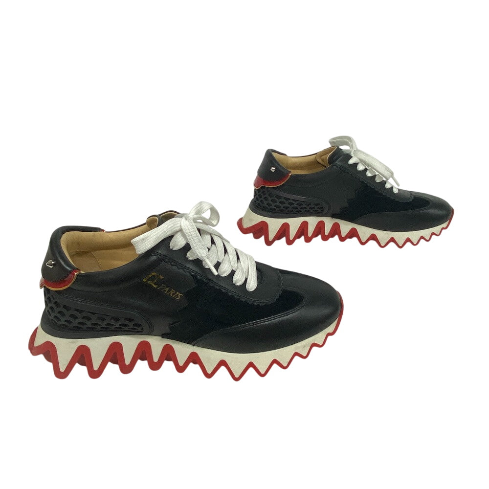 Christian Louboutin sneakers Leather, Suede black Spike studs ruby shark 38