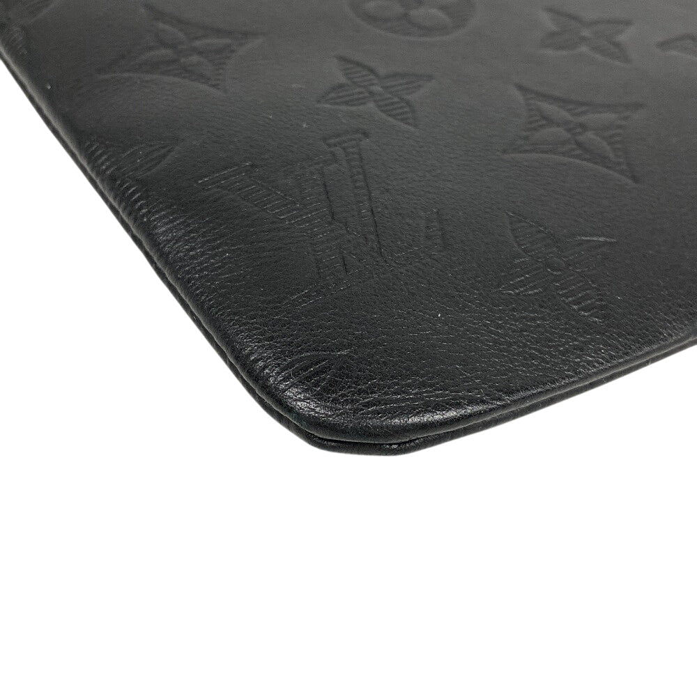 LOUIS VUITTON Clutch bag M62903 leather black Pochette Monogram shadow Discovery mens Used Authentic
