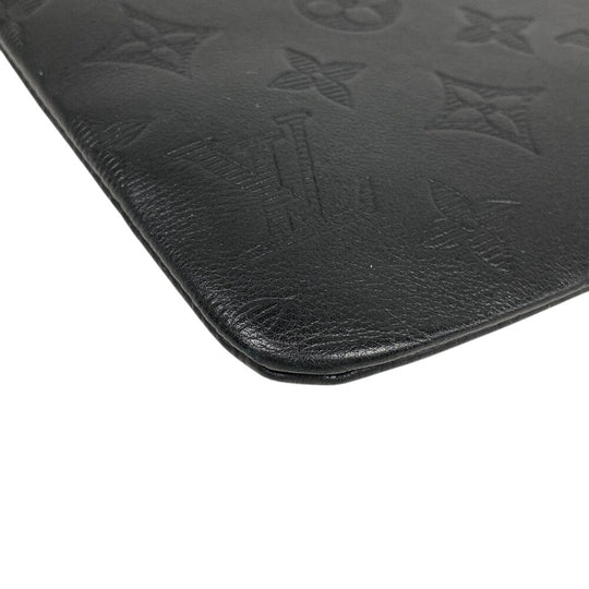 LOUIS VUITTON Clutch bag M62903 leather black Pochette Monogram shadow Discovery mens Used Authentic