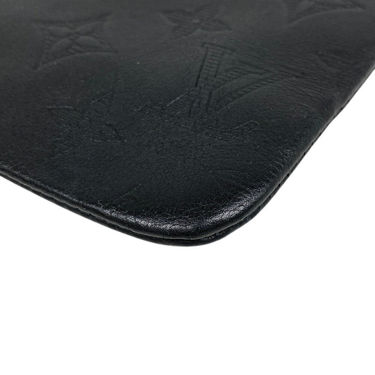 LOUIS VUITTON Clutch bag M62903 leather black Pochette Monogram shadow Discovery mens Used Authentic