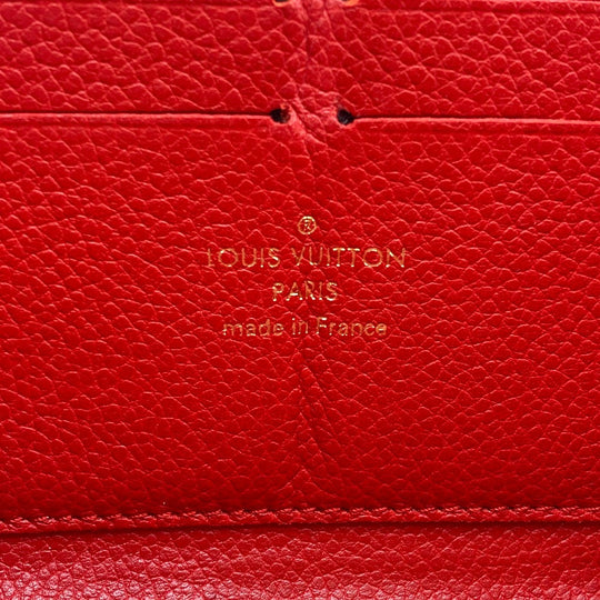 LOUIS VUITTON Long Wallet Purse M63691 leather Red Zip Around Monogram Ann Platt Zippy wallet Women Used Authentic