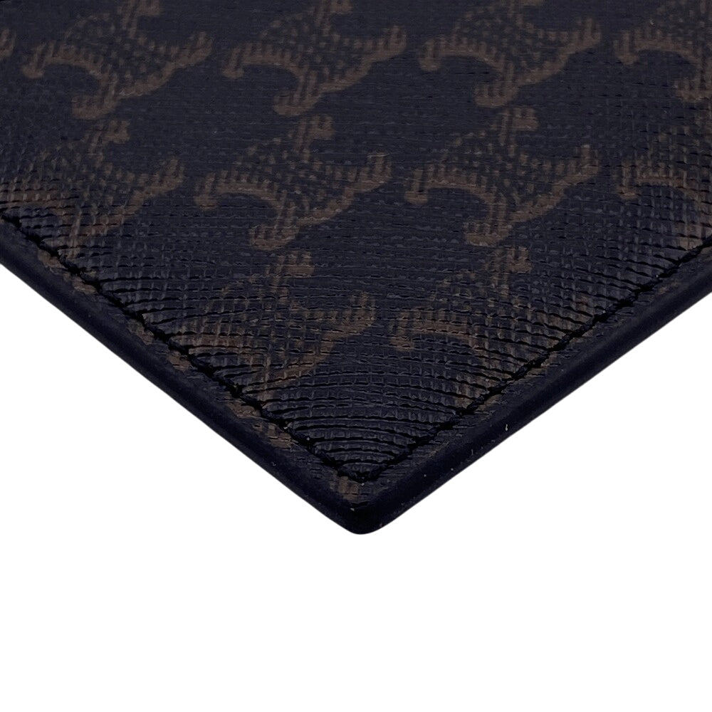 CELINE Card Case Triomphe canvas Brown(Unisex) Used Authentic