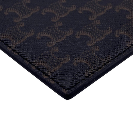 CELINE Card Case Triomphe canvas Brown(Unisex) Used Authentic