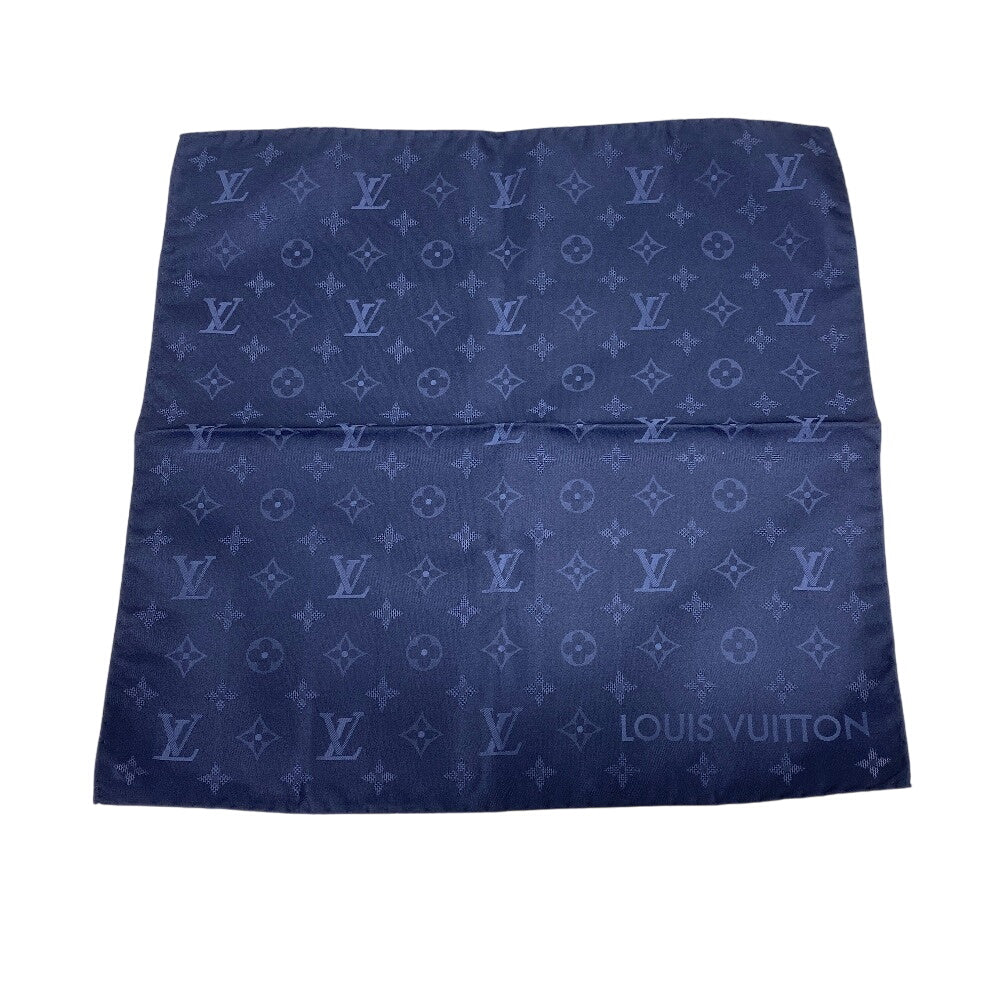 LOUIS VUITTON handkerchief M90798 silk Navy Pocket chief Monogram Shade Oversized Pocket Square mens(Unisex) Used Authentic