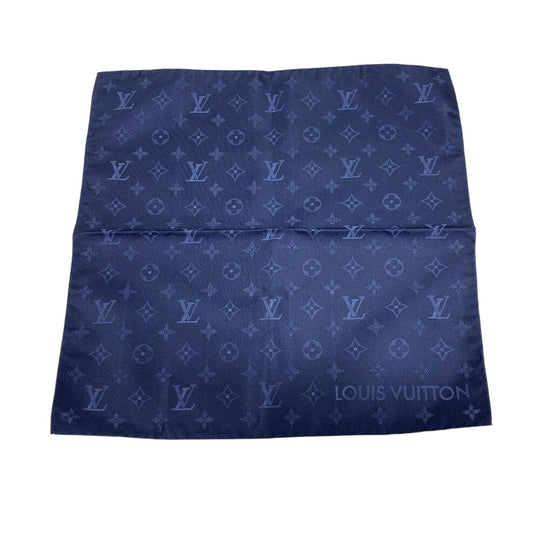 LOUIS VUITTON handkerchief M90798 silk Navy Pocket chief Monogram Shade Oversized Pocket Square mens(Unisex) Used Authentic