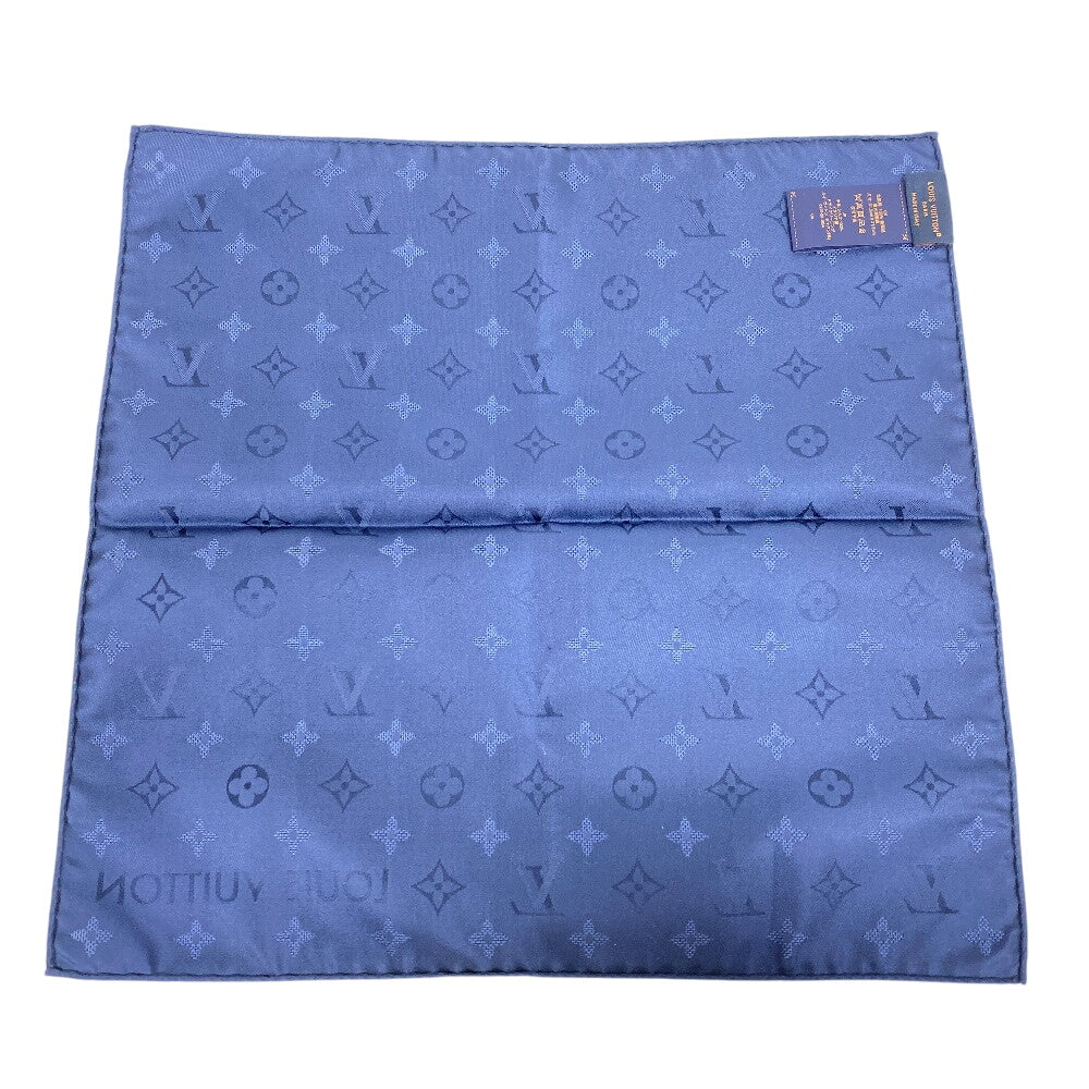 LOUIS VUITTON handkerchief M90798 silk Navy Pocket chief Monogram Shade Oversized Pocket Square mens(Unisex) Used Authentic