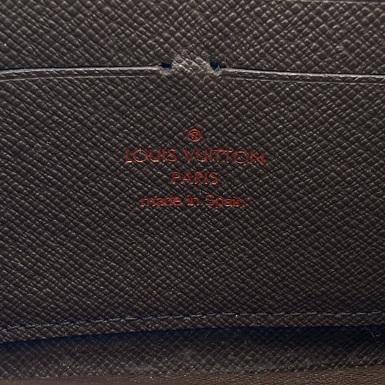 LOUIS VUITTON Long Wallet Purse N41661 leather Brown Damier Ebene Zippy wallet