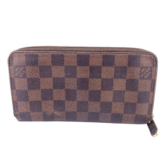 LOUIS VUITTON Long Wallet Purse N41661 leather Brown Damier Ebene Zippy wallet