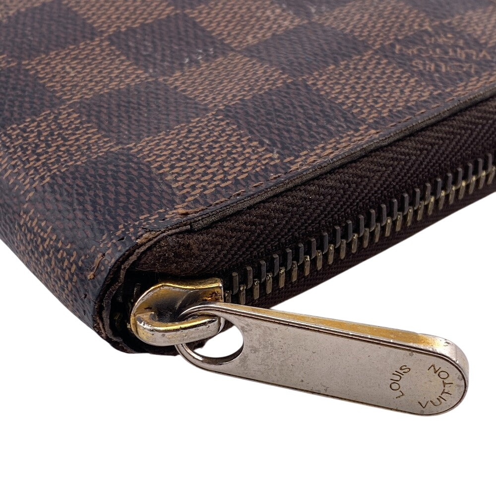 LOUIS VUITTON Long Wallet Purse N41661 leather Brown Damier Ebene Zippy wallet