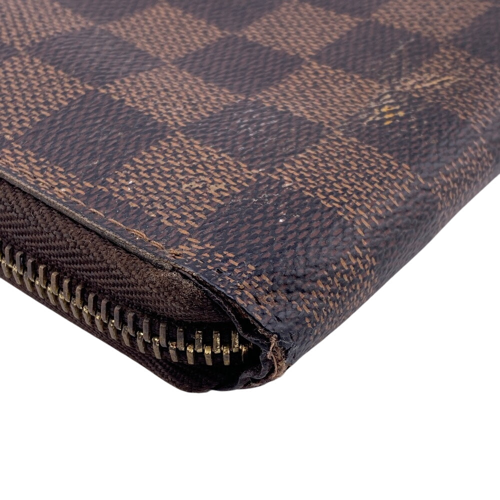 LOUIS VUITTON Long Wallet Purse N41661 leather Brown Damier Ebene Zippy wallet